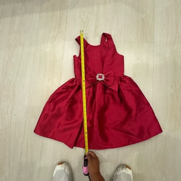 Pink & Violet Kids Girls Size 8 Red Bow Rhinestone Party Dress Holiday - Picture 6 of 8